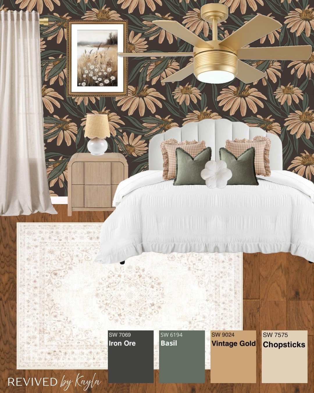 Neutral daisy bedroom design and color palette with floral wallpaper and gold accents ✨

#homedecor #homedesign #bedroomdecor #bedroomdesign #masterbedroom #primarybedroom #guestbedroom #interiordesign #homeinspo #inspiration #home

#LTKFindsUnder100 #LTKHome #LTKFindsUnder50