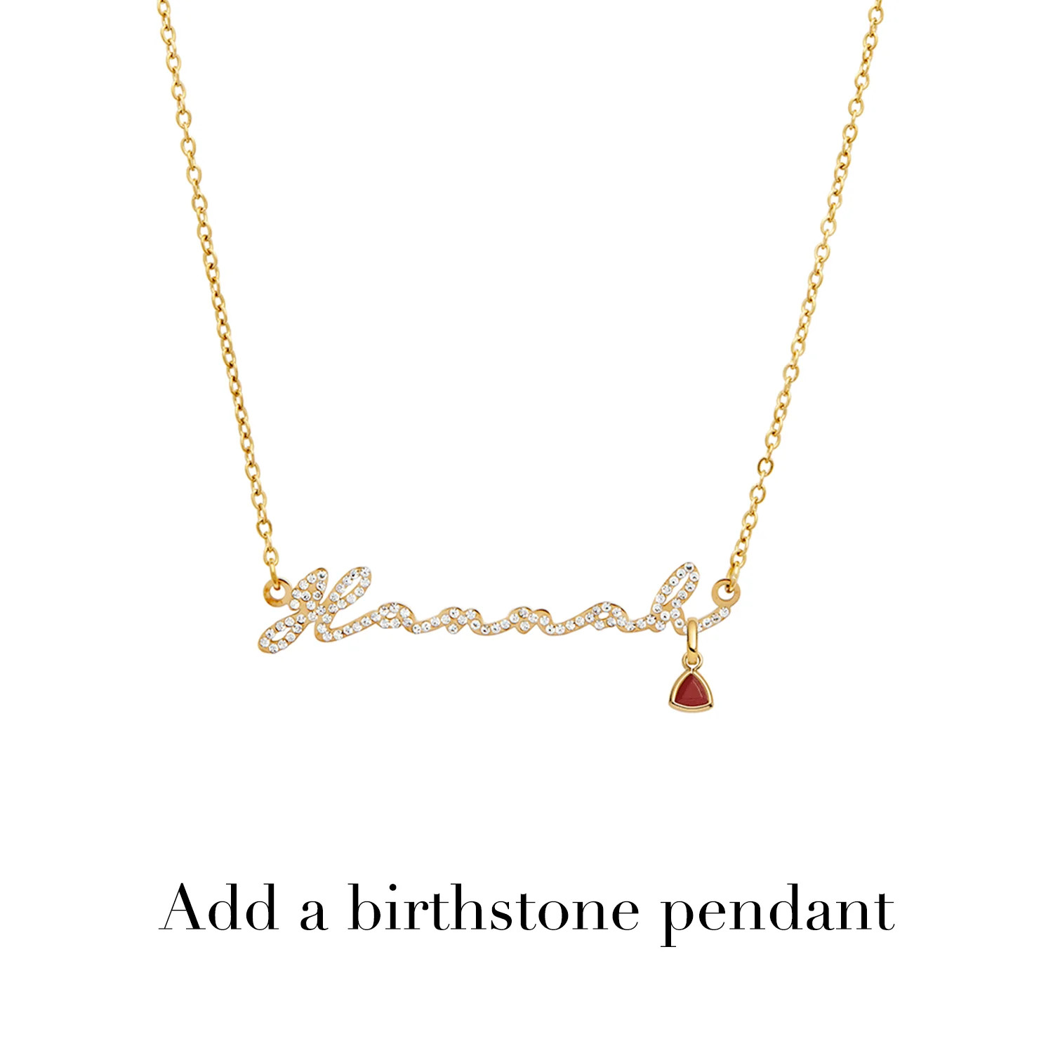 Crystal Signature Name Necklace (Gold) | Abbott Lyon