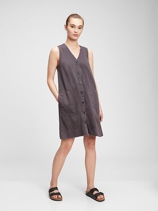 Sleeveless V-Neck A-Line Dress | Gap (US)