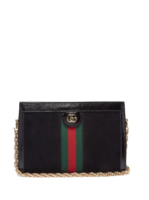Gucci - Ophidia Suede Small Shoulder Bag - Womens - Black Multi | Matches (US)