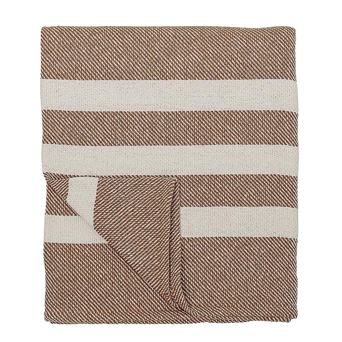 Bloomingville Rust with White Stripe Cotton Throw, 60" x 50" | Amazon (US)