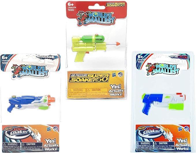 World's Smallest Super Soaker - Set of 3 - SS50, Barrage and Scatter Blast | Amazon (US)