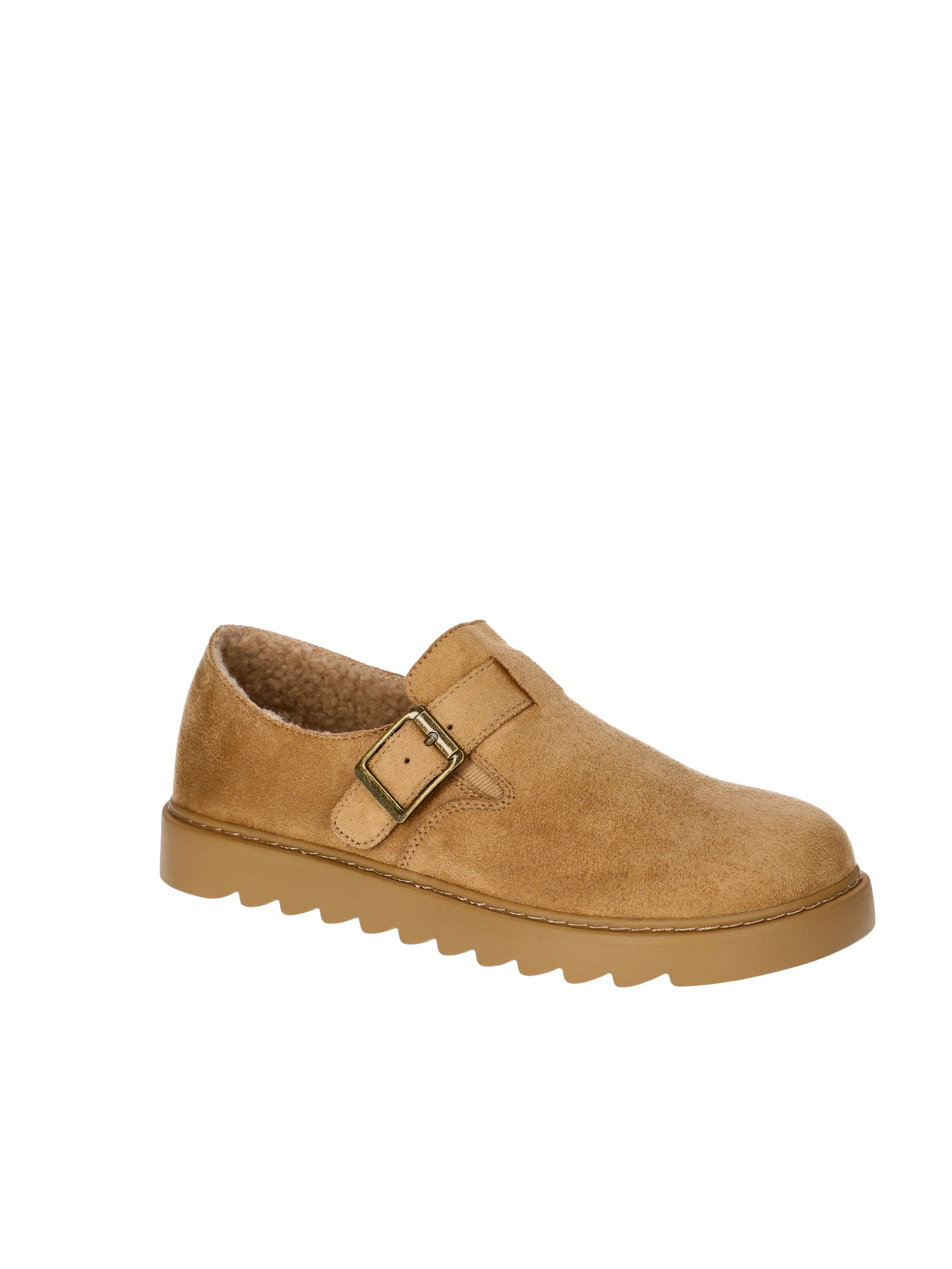 No Boundaries Women's Casual Buckle Clogs with Faux Shearling Lining | Walmart (US)