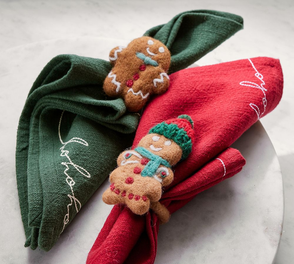 Gingerbread Napkin Rings - Set of 4 | Pottery Barn (US)