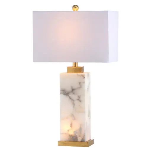 JONATHAN Y Elizabeth 27.5"" Contemporary Coastal Alabaster LED Table Lamp, White/Gold Painting at Nordstrom | Nordstrom