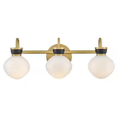 Lark Lucy 25-in 3 Light Polished Brass Traditional Bathroom Vanity light | Lowe's
