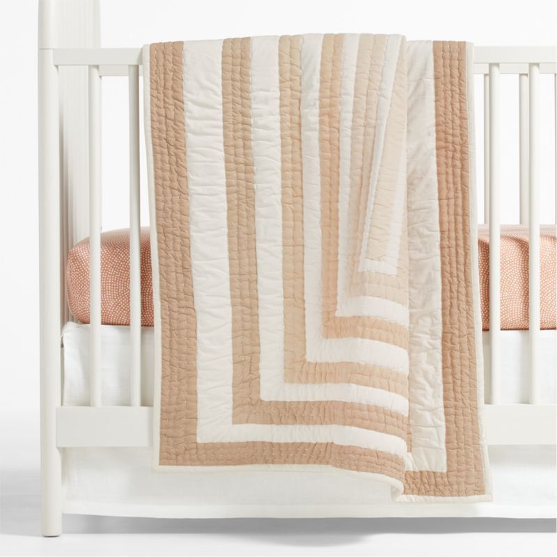 Faded Organic Clay Geometric Baby Crib Quilt by Leanne Ford + Reviews | Crate & Kids | Crate & Barrel