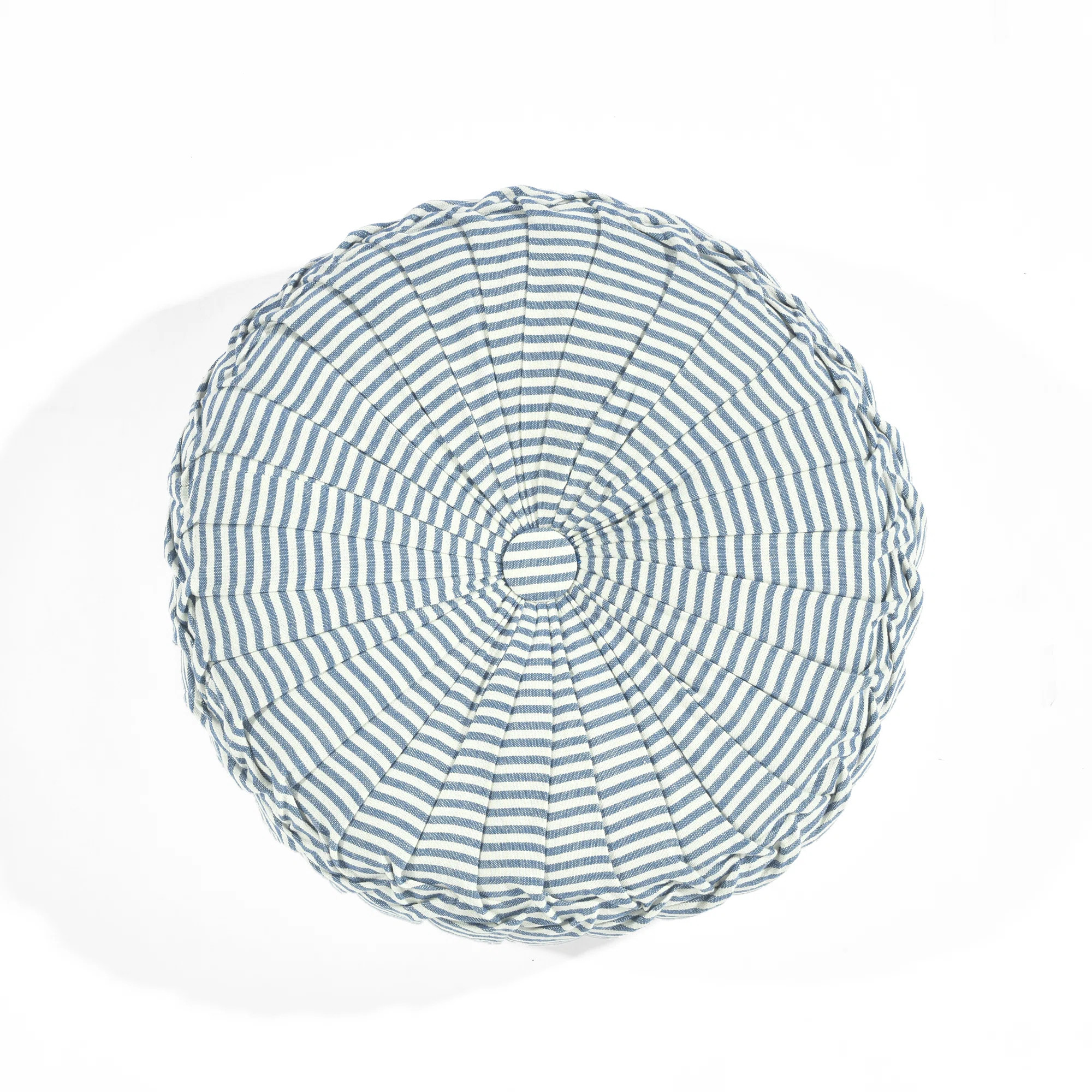 Farmhouse Ticking Stripe Yarn Dyed  Pleated Round Pillow Cover & Insert | Wayfair North America