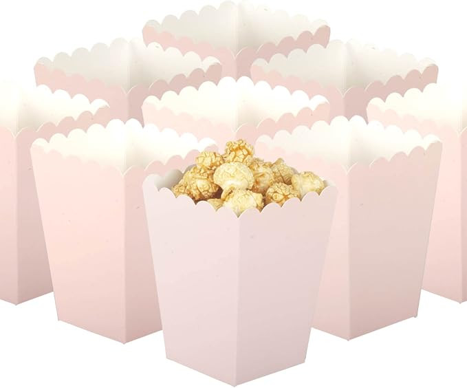 Light Pink Popcorn Boxes Set of 36 Mini Paper Popcorn Favor Boxes,Open-Top Cardboard Popcorn Cont... | Amazon (US)