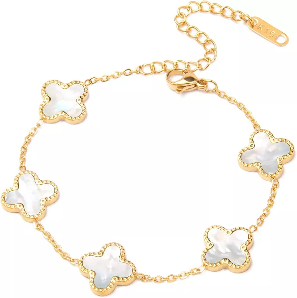 Dainty Gold Clover Bracelets for … curated on LTK