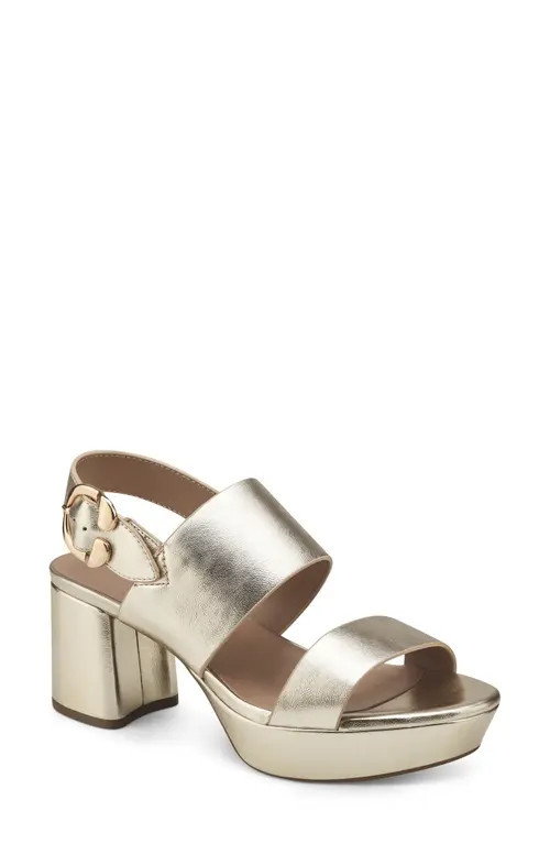 Aerosoles Camera Platform Sandal in Gold Metallic Leather at Nordstrom, Size 9.5 | Nordstrom