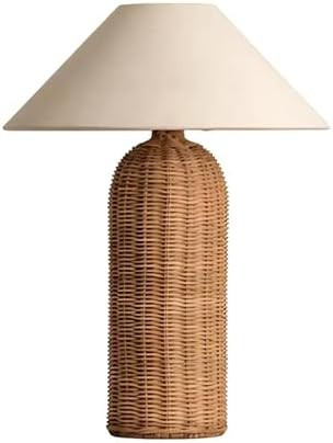 Nordic Wicker Table Lamp, E27 Rattan Bedside Lamp, Boho Desk Lamp, Hand-Woven Nightstand Light, B... | Amazon (CA)