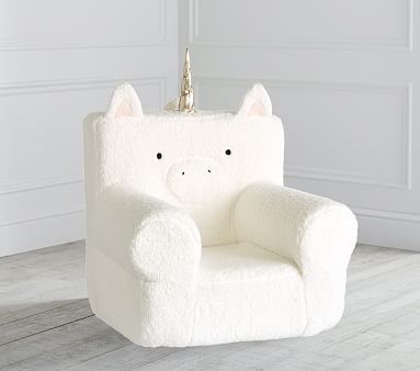 Ivory Unicorn Cozy Sherpa Anywhere Chair® | Pottery Barn Kids