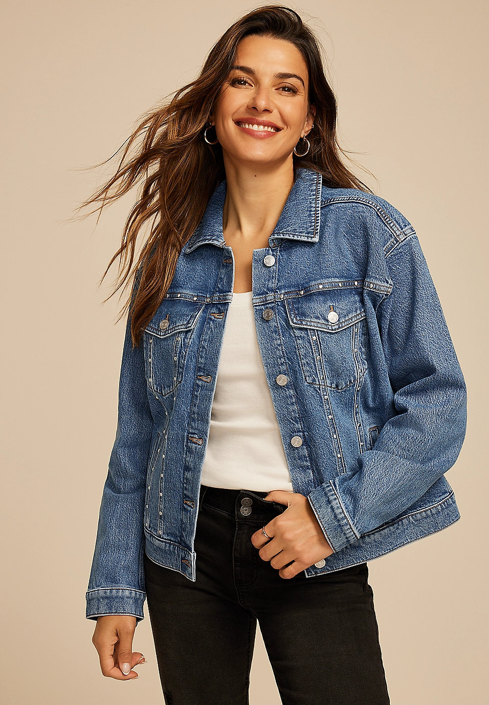 Studded Denim Jacket | Maurices