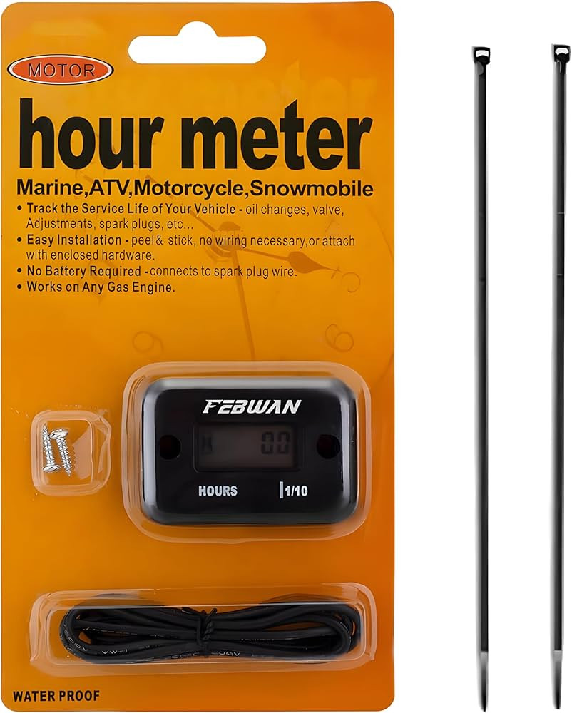 Inductive Hour Meter for Gas Engine Generator Lawn Mower Pressure Washer Marine ATV Boat Outboard... | Amazon (US)
