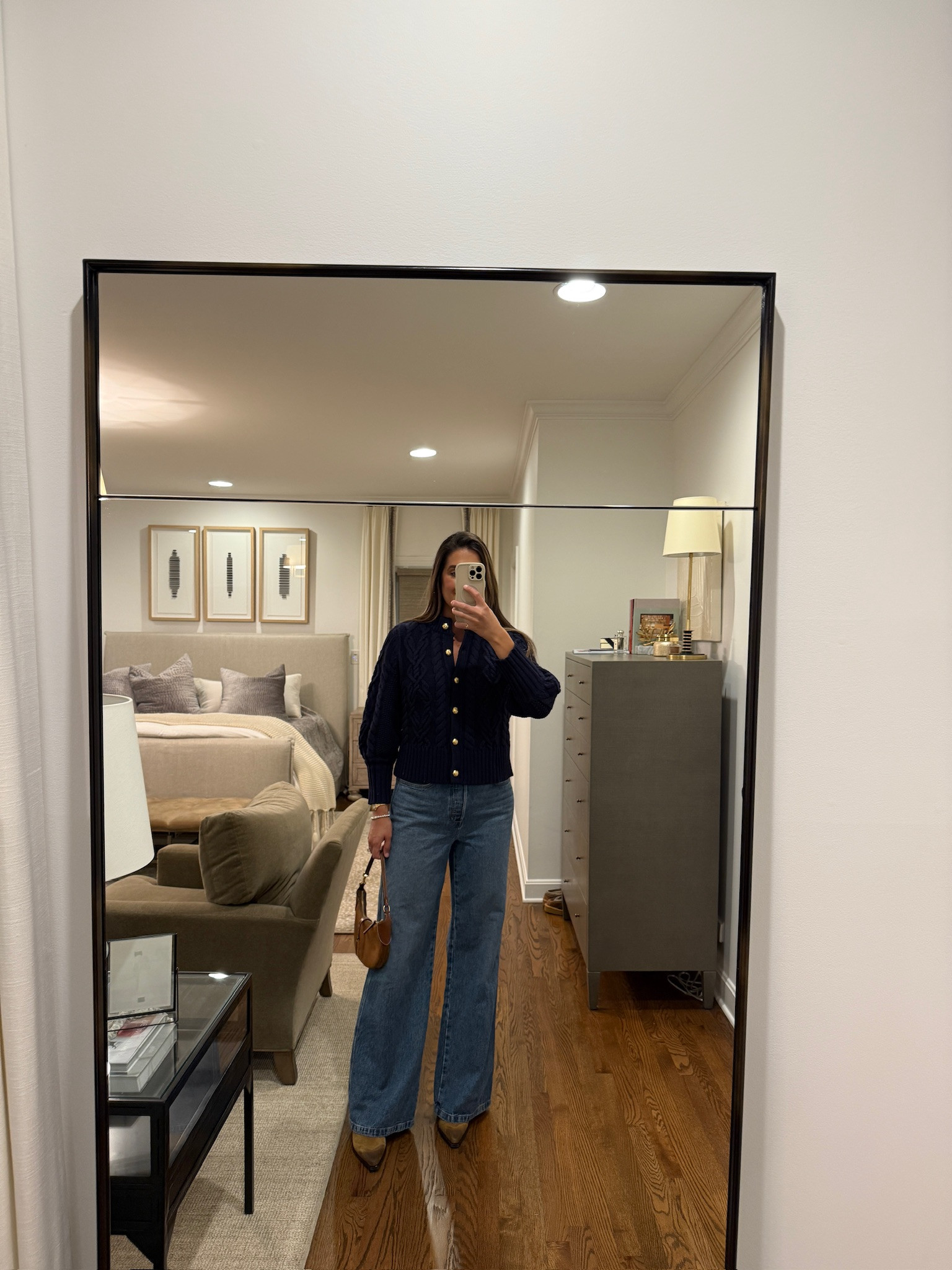 Obsessed with my ID bag!!

TTS M, Can size down 1 in the jeans!

Tuckernuck, jeans, jeans and sweater, date night style, date night outfit, navy blue cardigan, polo Ralph bag, ID bag, Grace White



#LTKOver40 #LTKStyleTip #LTKWorkwear