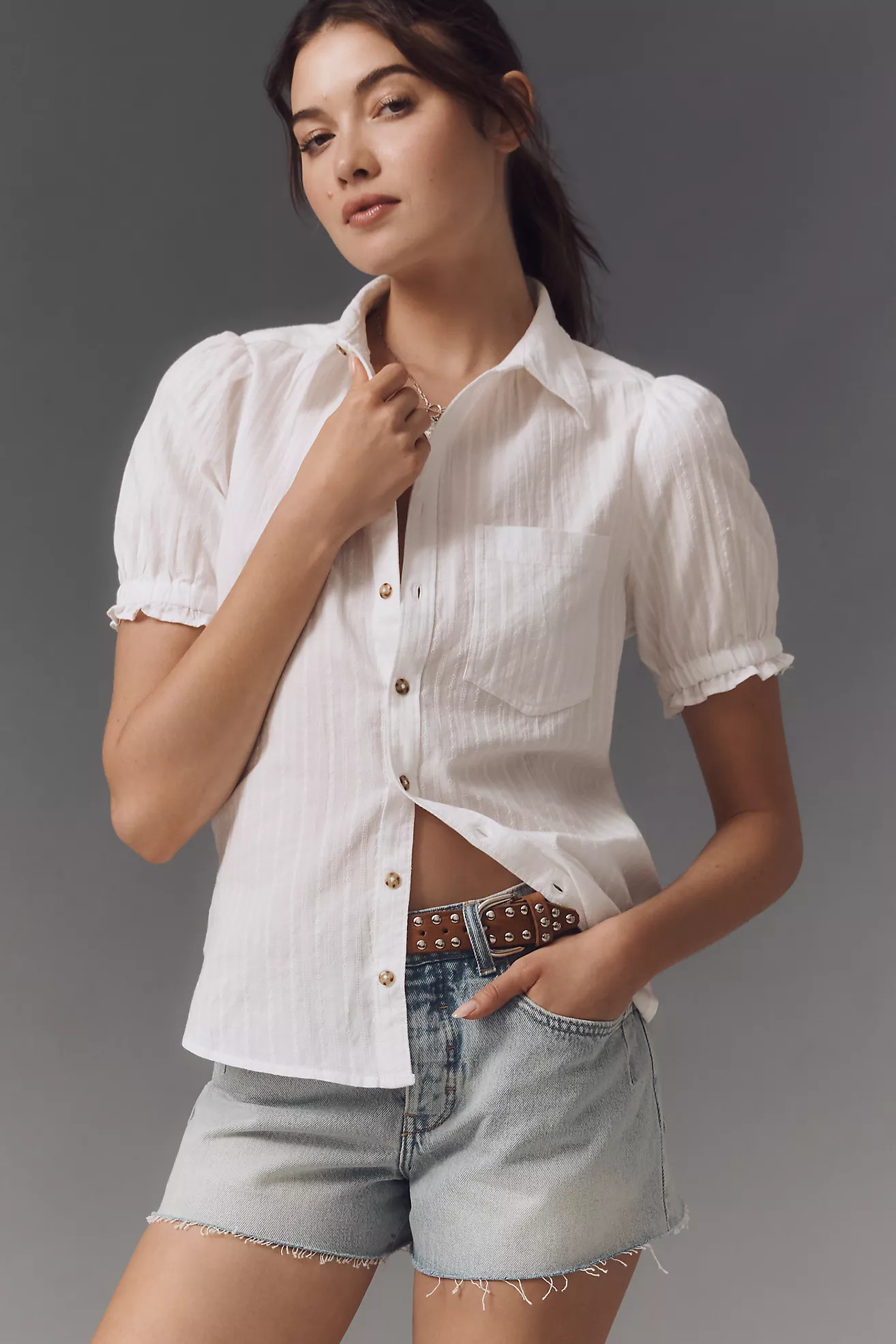 The Aly Puff-Sleeve Blouse by Pilcro | Anthropologie (US)