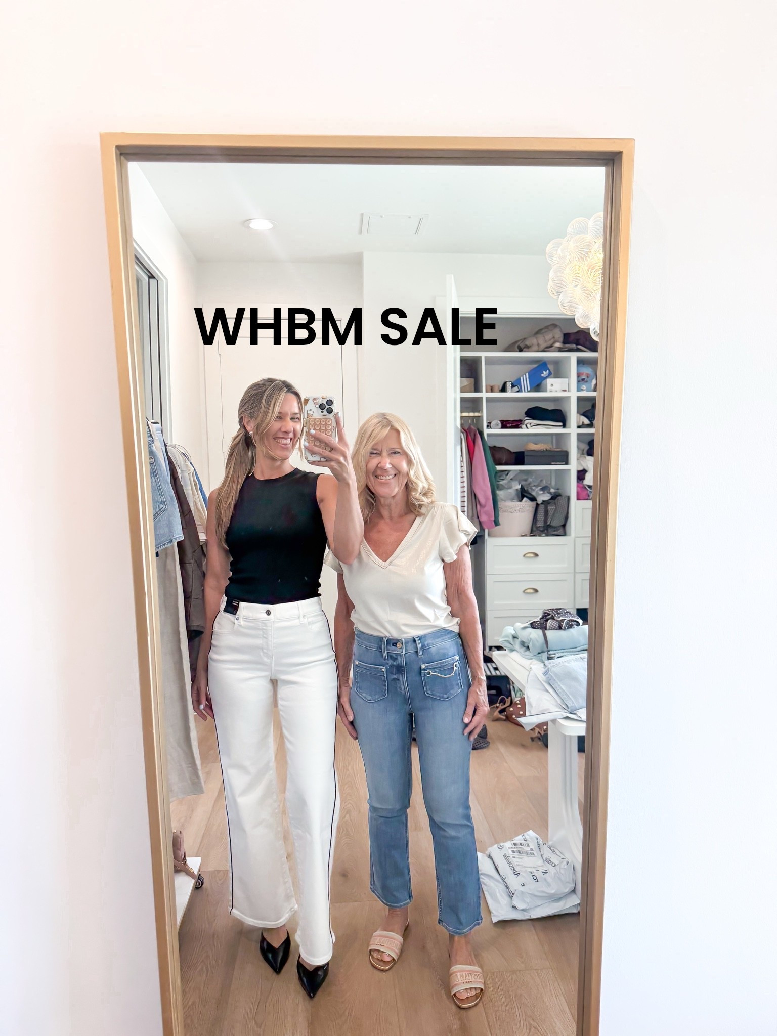 WHBM try on haul with mom 
My tank xs and on sale
Jeans 25
Moms too small and jeans 2 short and on sale

#LTKSaleAlert #LTKOver40 #LTKPetite