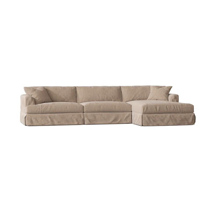Wayfair Custom Upholstery™ Lucia 128" Wide Down Cushion Sofa & Chaise | Wayfair | Wayfair North America