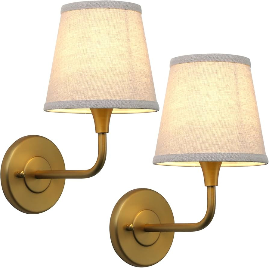 Phansthy Hardwired Brass Boho Wall Sconces Set of 2, Vintage Industrial Wall Lamps, Vanity Sconce... | Amazon (US)