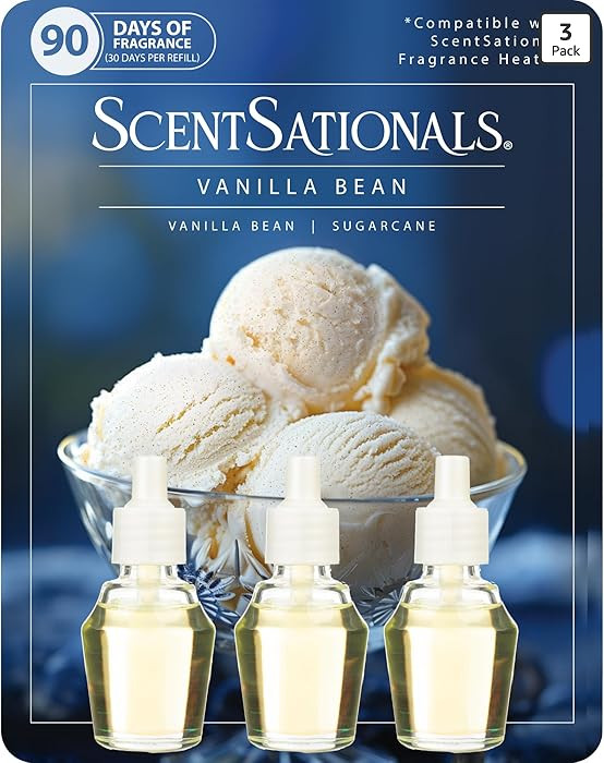 ScentSationals Vanilla Bean Fragrance Oil Plug In Air Freshener Refills 3-Pack - Works with Scent... | Amazon (US)