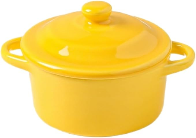 7 OZ Ceramic Candy Bowl Small Candy Dish with Lid Cute Yellow Ceramic Bowl for Baking,Dessert,Sna... | Amazon (US)