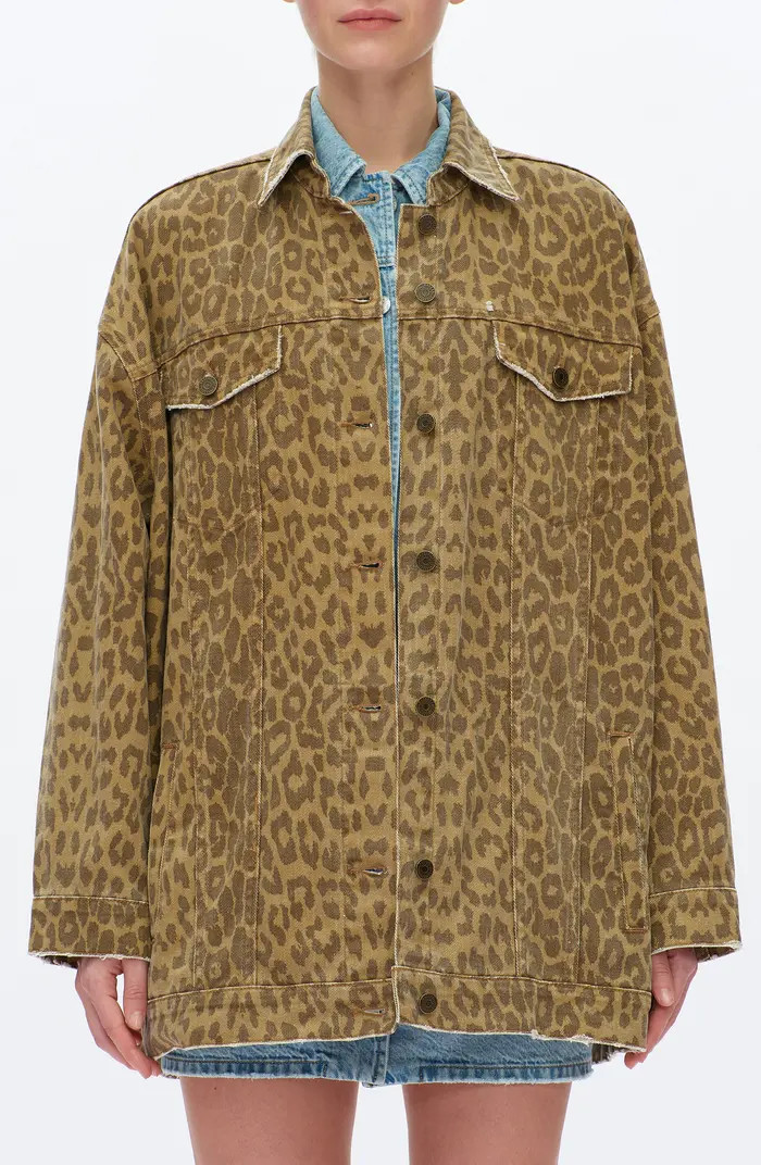 Relaxed Fit Leopard Print Denim Shirt Jacket | Nordstrom