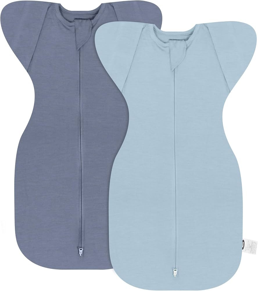 MEXXI Swaddle Baby Sleep Sack With Arms Up, 2 Pack Baby Transitional Swaddle with Double Zipper, ... | Amazon (US)