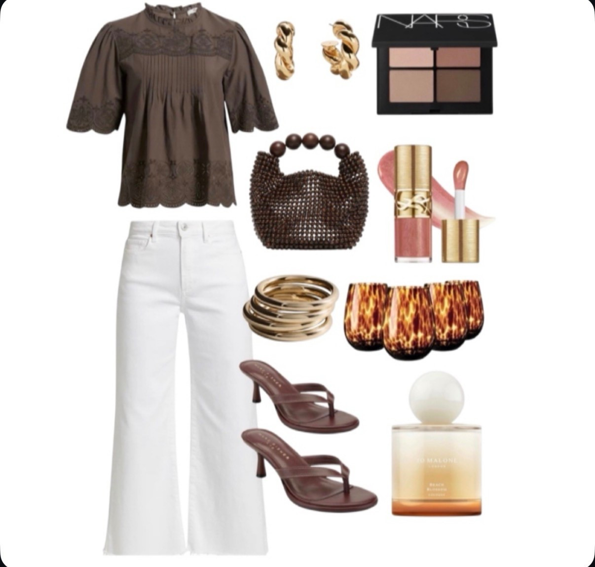 Styling white jeans 
Spring outfit 
Vacation outfit 
Brown sandals
Tortoise shell glasses 

#LTKSeasonal #LTKdayinmylife