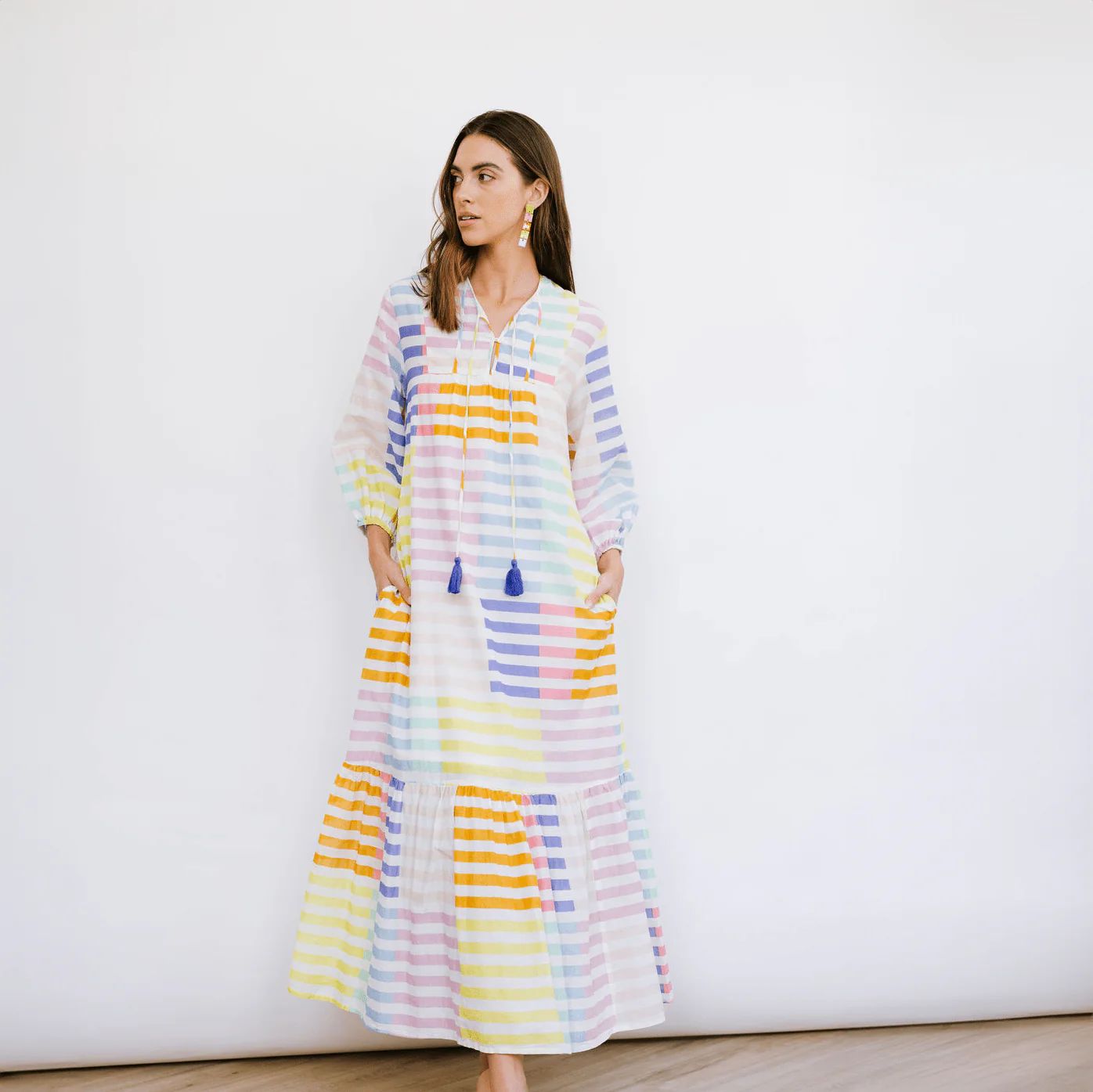 Colorful Stripe Copa Dress | Sunshine Tienda