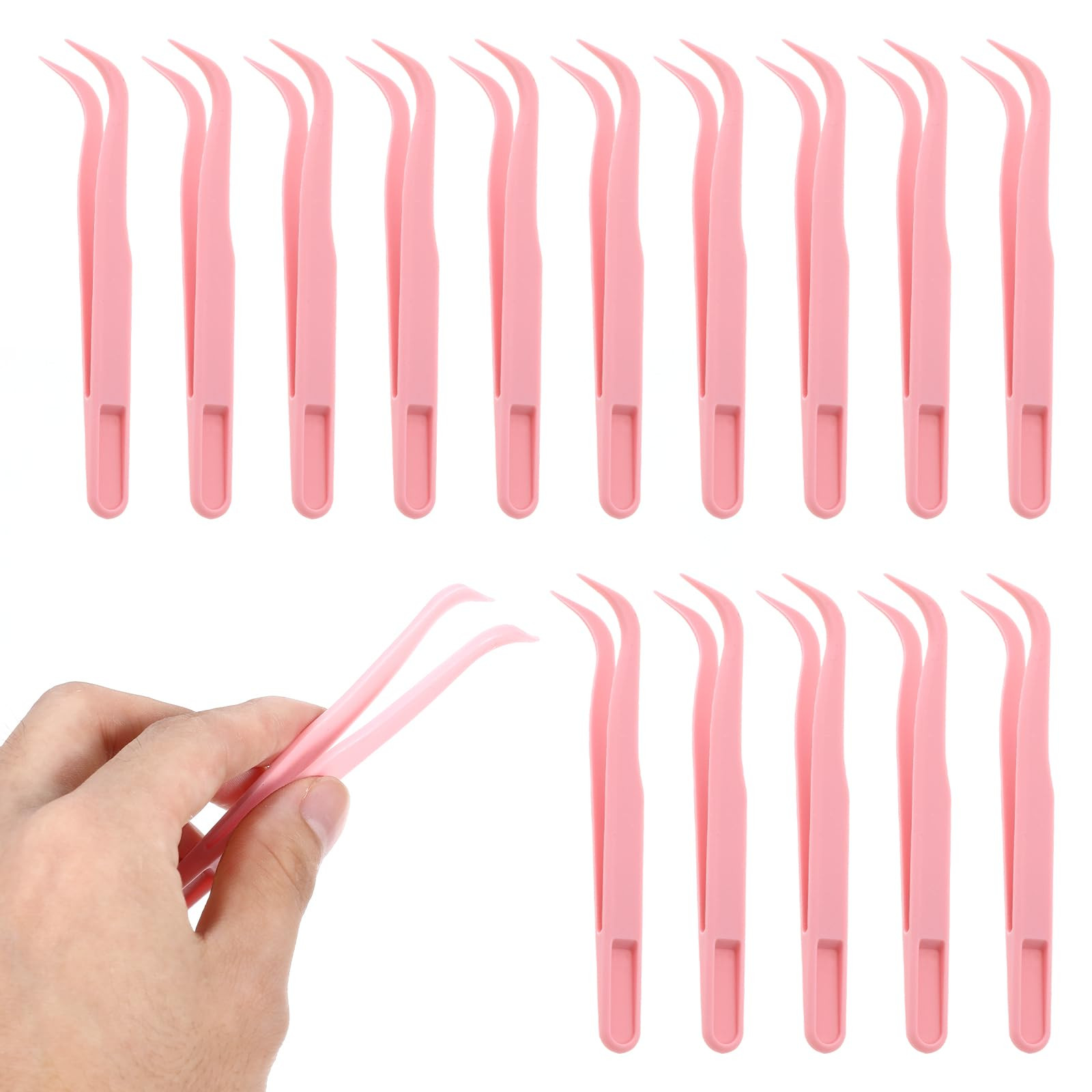 EupHHonycs 15Pcs Plastic Tweezers 4.5 Inch Bent Tweezer Disposable Sticker Tweezers for DIY Jewel... | Amazon (US)