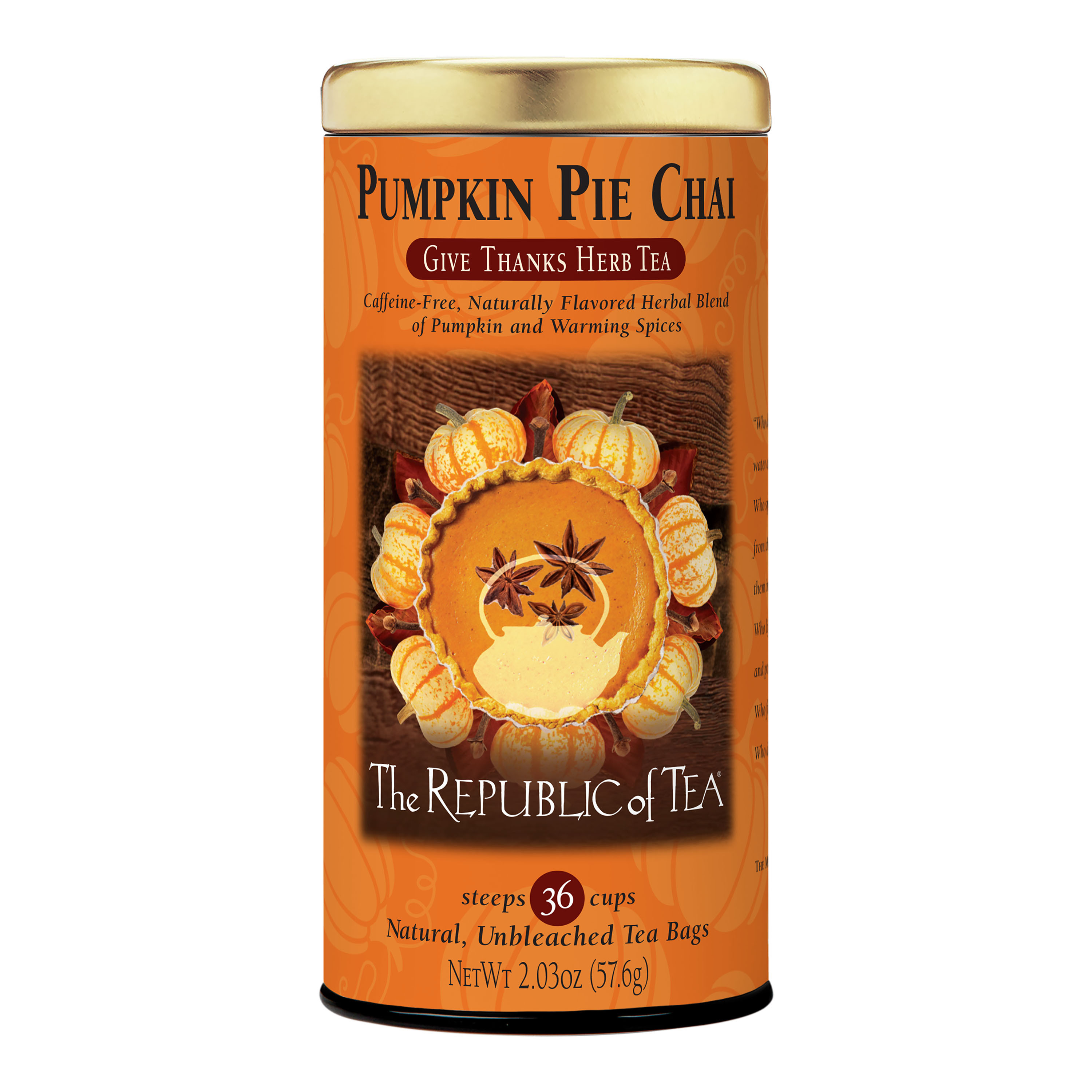 The Republic of Tea Pumpkin Pie Chai Herbal Tea 36 Count | World Market