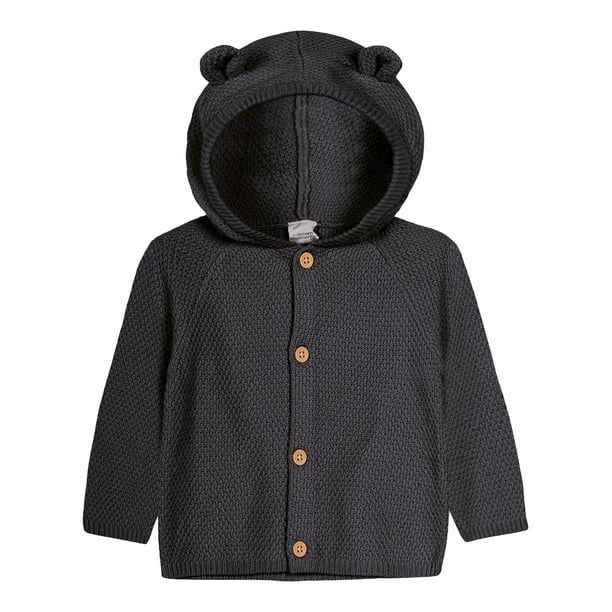 Modern Moments by Gerber Baby Boy, Baby Girl, & Unisex Sweater Knit Hooded Cardigan, Newborn-12 M... | Walmart (US)
