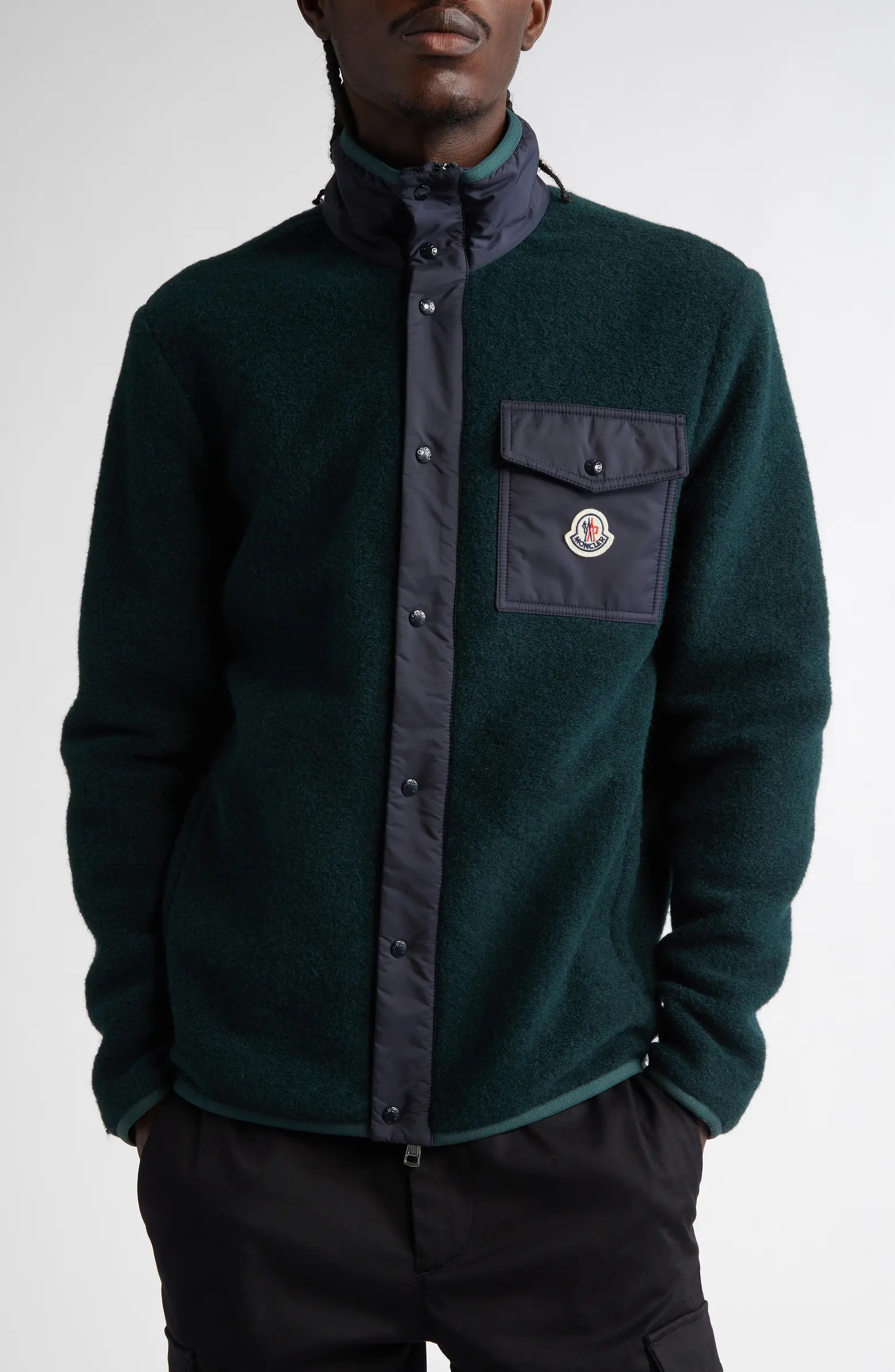 Moncler Mixed Media Wool Blend Jacket | Nordstrom | Nordstrom