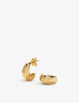 Savi x Missoma Dome small 18ct yellow gold-plated vermeil sterling-silver huggie earrings | Selfridges
