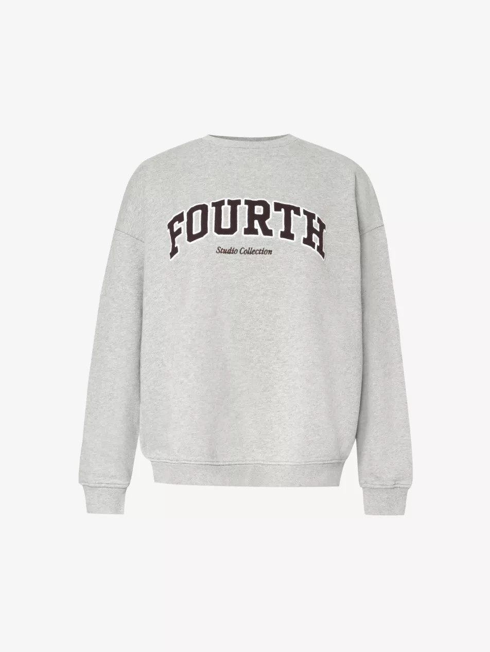 Dianna logo-embroidered round-neck cotton-jersey sweatshirt | Selfridges