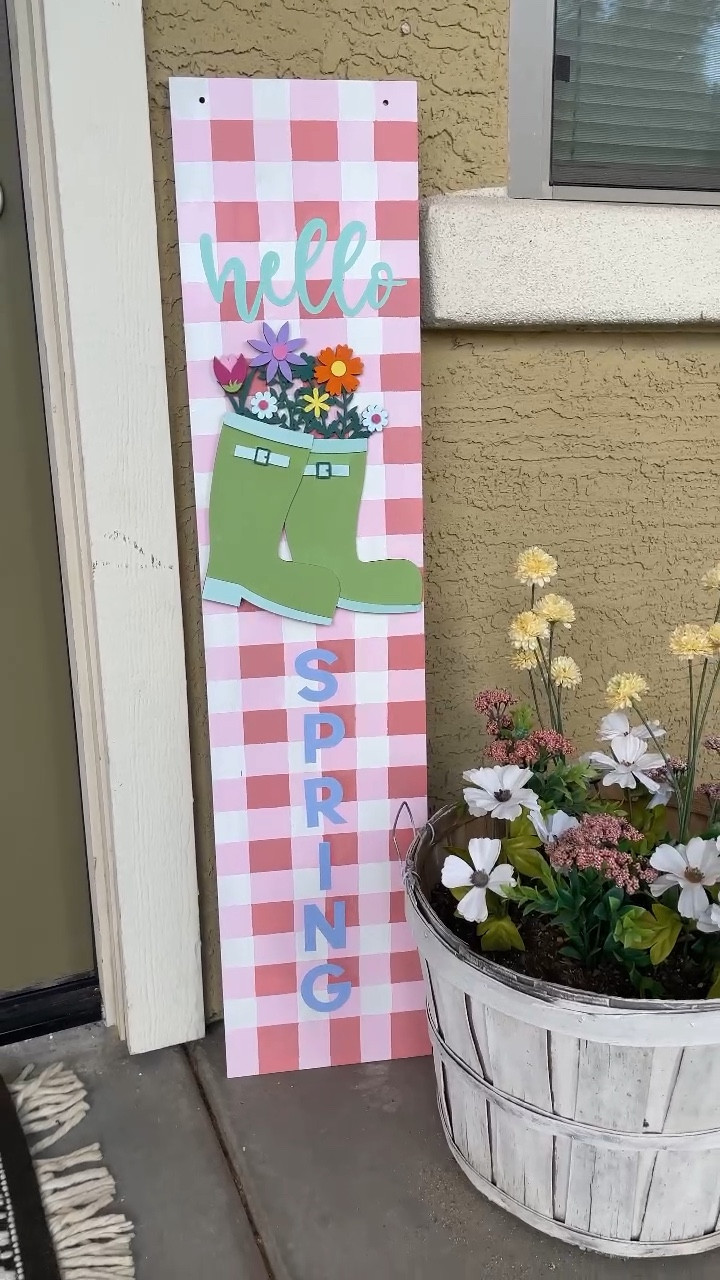 New handmade spring door sign! Like a diy decor moments, especially for my front porch! 

#LTKVideo #LTKfamily #LTKSeasonal