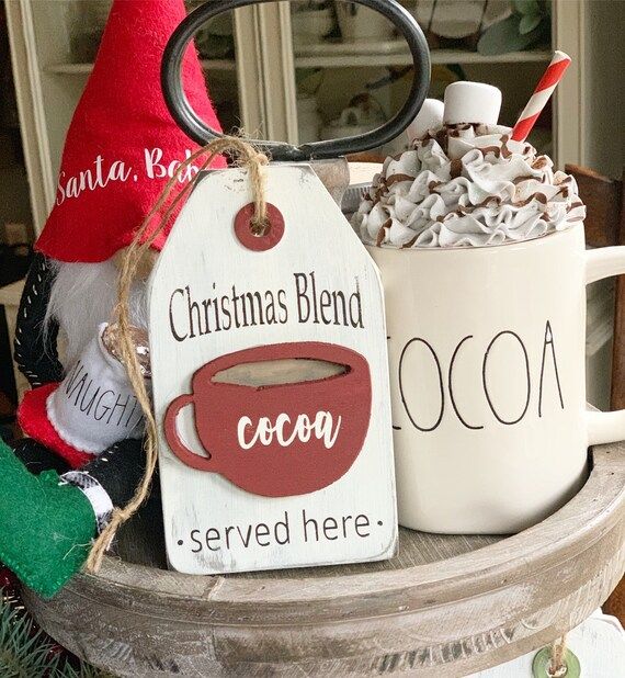 Christmas sign / 3D sign / Tiered tray sign / tiered tray decor / Christmas decor / Cocoa bar / C... | Etsy (US)