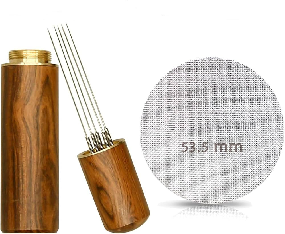 5 Needles Espresso Distribution Tool, Espresso Stirrer Tool with Natural Wood Handle and Base, WD... | Amazon (US)
