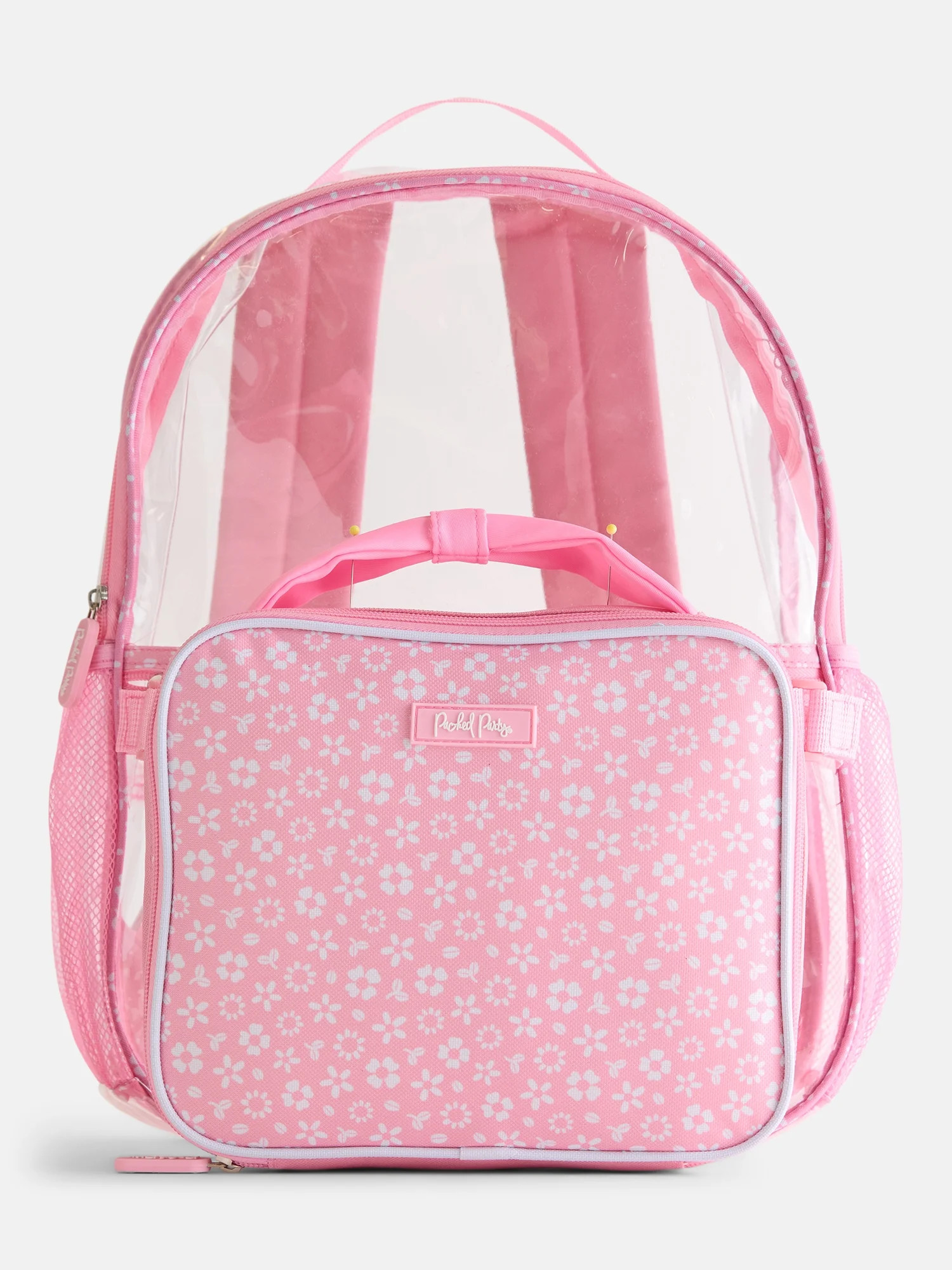 Packed Party Girls Floral Clear Backpack and Lunch Box Set, Pink | Walmart (US)