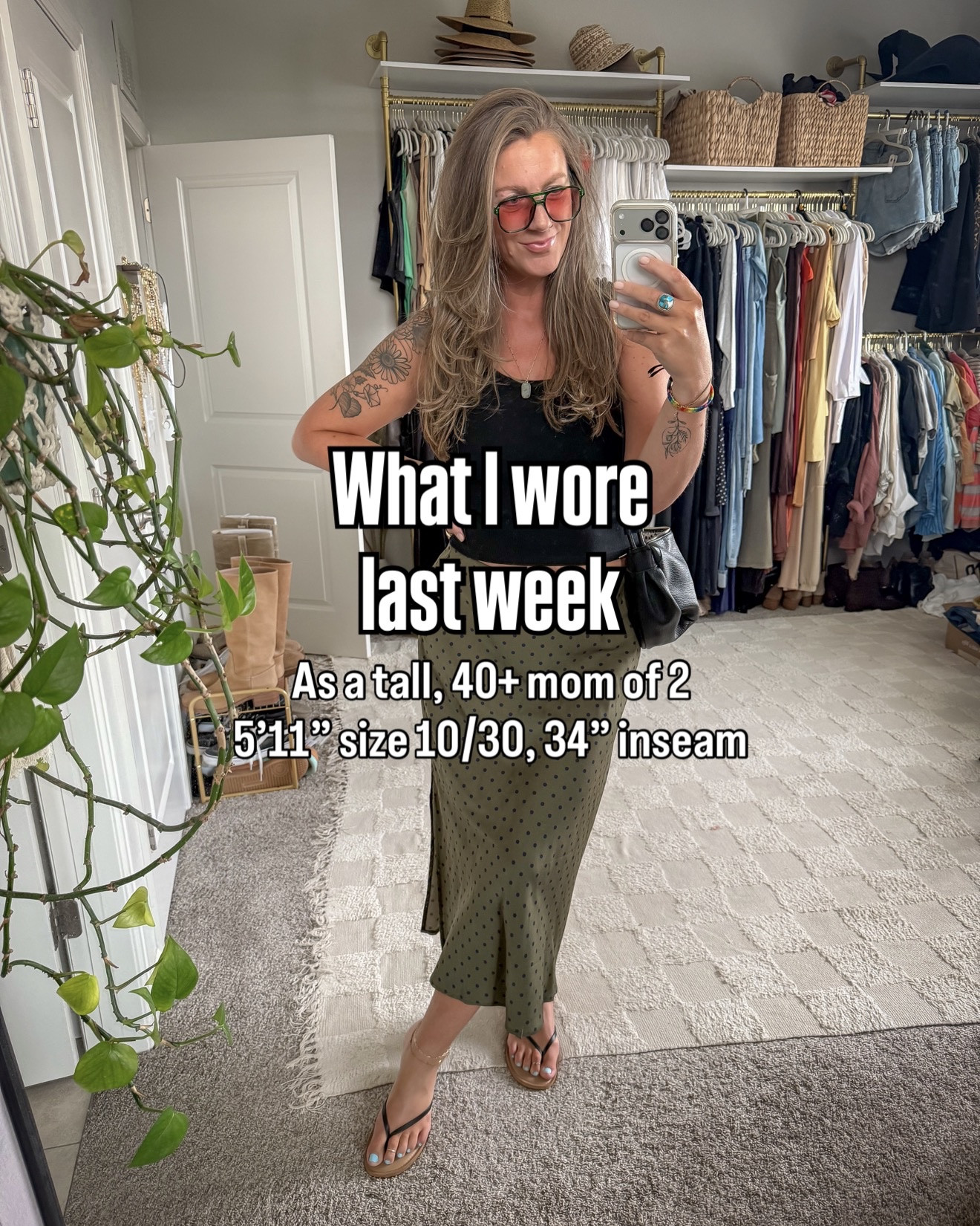 Last week’s outfits as a tall mom over 40
✨xl white tee (cut to make cropped and cut off sleeves) medium brown shorts, 11 sandals
✨large grey tank, medium tall black wide leg pants
✨large white halter, 30 denim jorts
✨large black tank, large brown pants
✨large black tank, large green cropped pants (men’s, cut to make cropped)
✨large green tank, 30 denim shorts
✨large black tank, large skirt
✨large swimsuit (both pieces) 11 shoes

#LTKTall #LTKOver40 #LTKmomlife