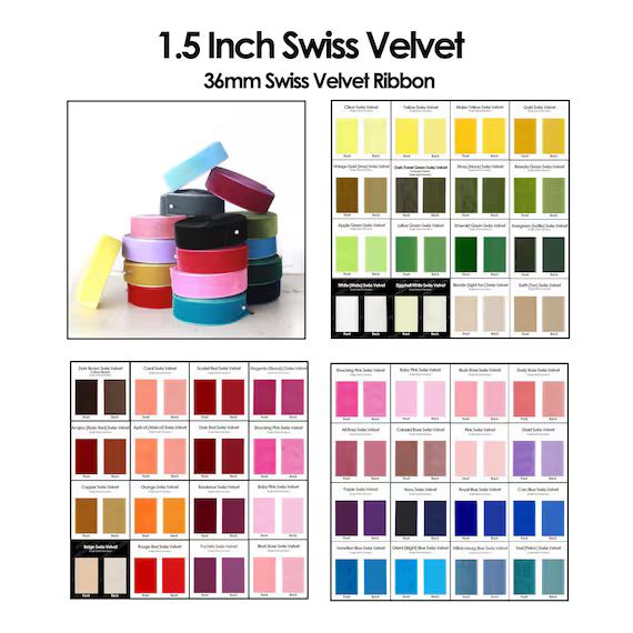 Wide Velvet Ribbon  1.5 Inch Wide Swiss Velvet by the Yard  | Etsy | Etsy (US)