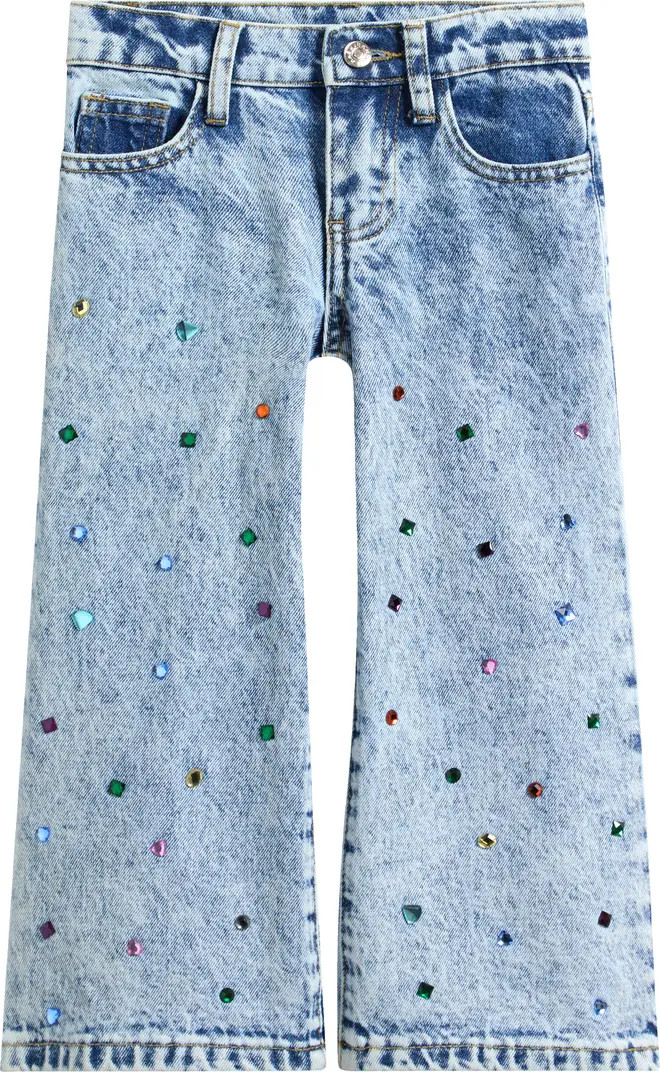 Truly Me Kids' Bejeweled Wide Leg Jeans | Nordstrom | Nordstrom