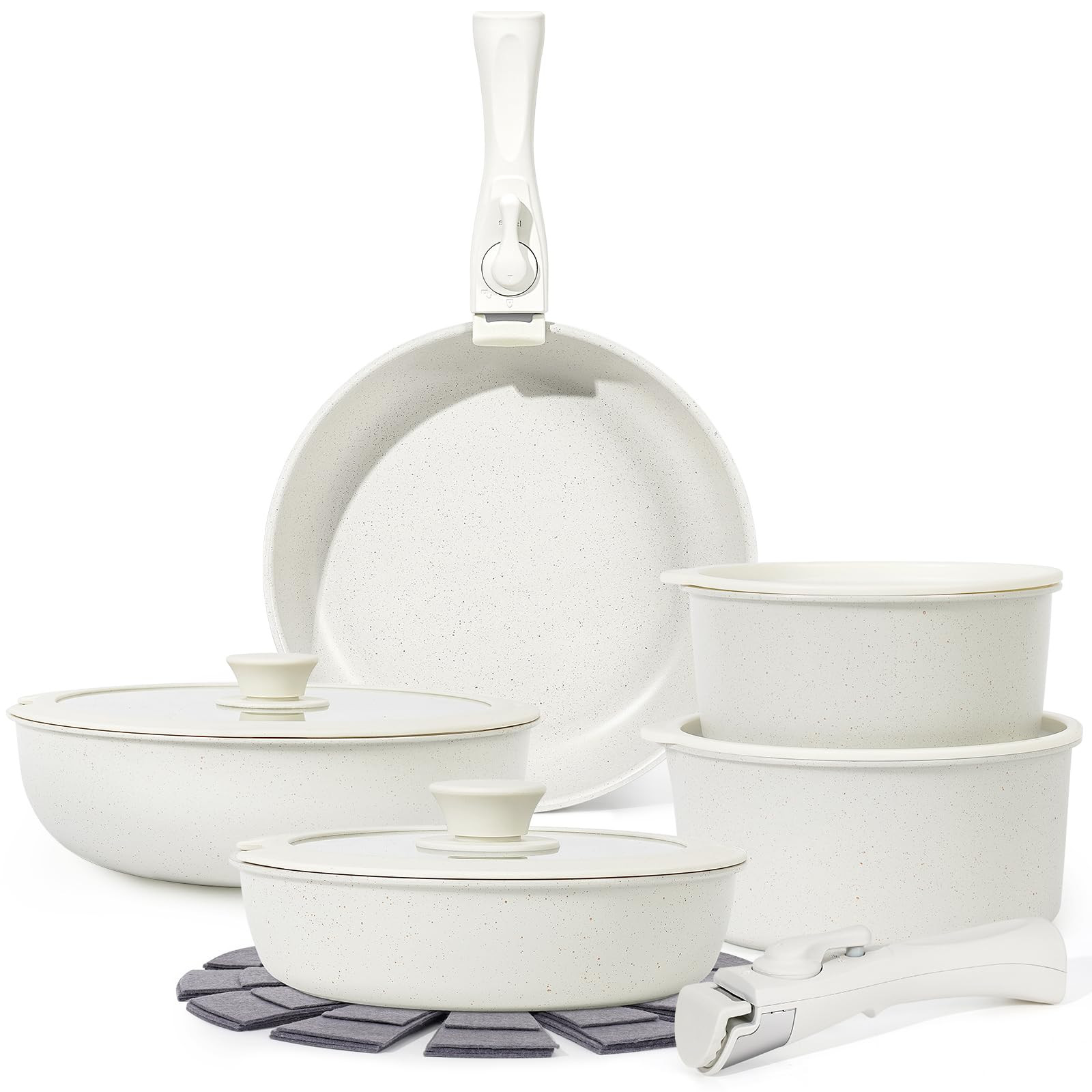 15Pcs Pots and Pans Set Non Stick, Cookware Sets with Detachable Handle, Nonstick RV Kitchen Cook... | Amazon (US)