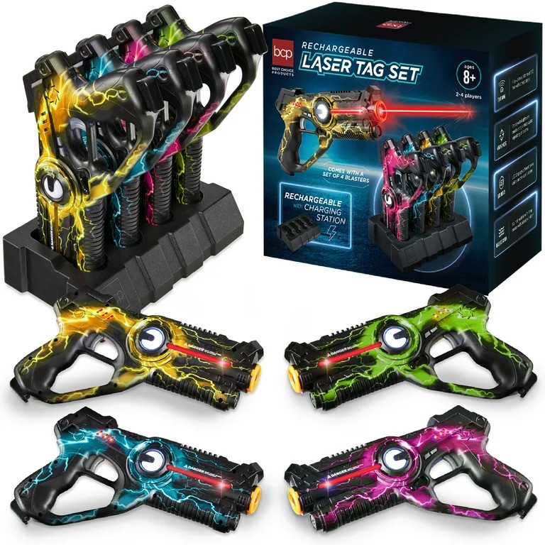 Best Choice Products Set of 4 Rechargeable Laser Tag Blasters No Vests Needed w/Docking Station -... | Walmart (US)