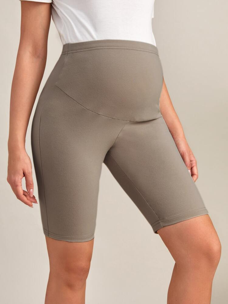 SHEIN Maternity Wide Waistband Biker Shorts | SHEIN