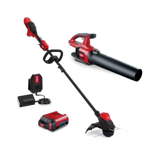Toro Flex-Force 60-volt Max Cordless Battery String Trimmer and Leaf Blower Combo Kit (Battery & ... | Lowe's