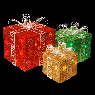 Pre-Lit Sisal Gift Box Assortment | Wayfair North America