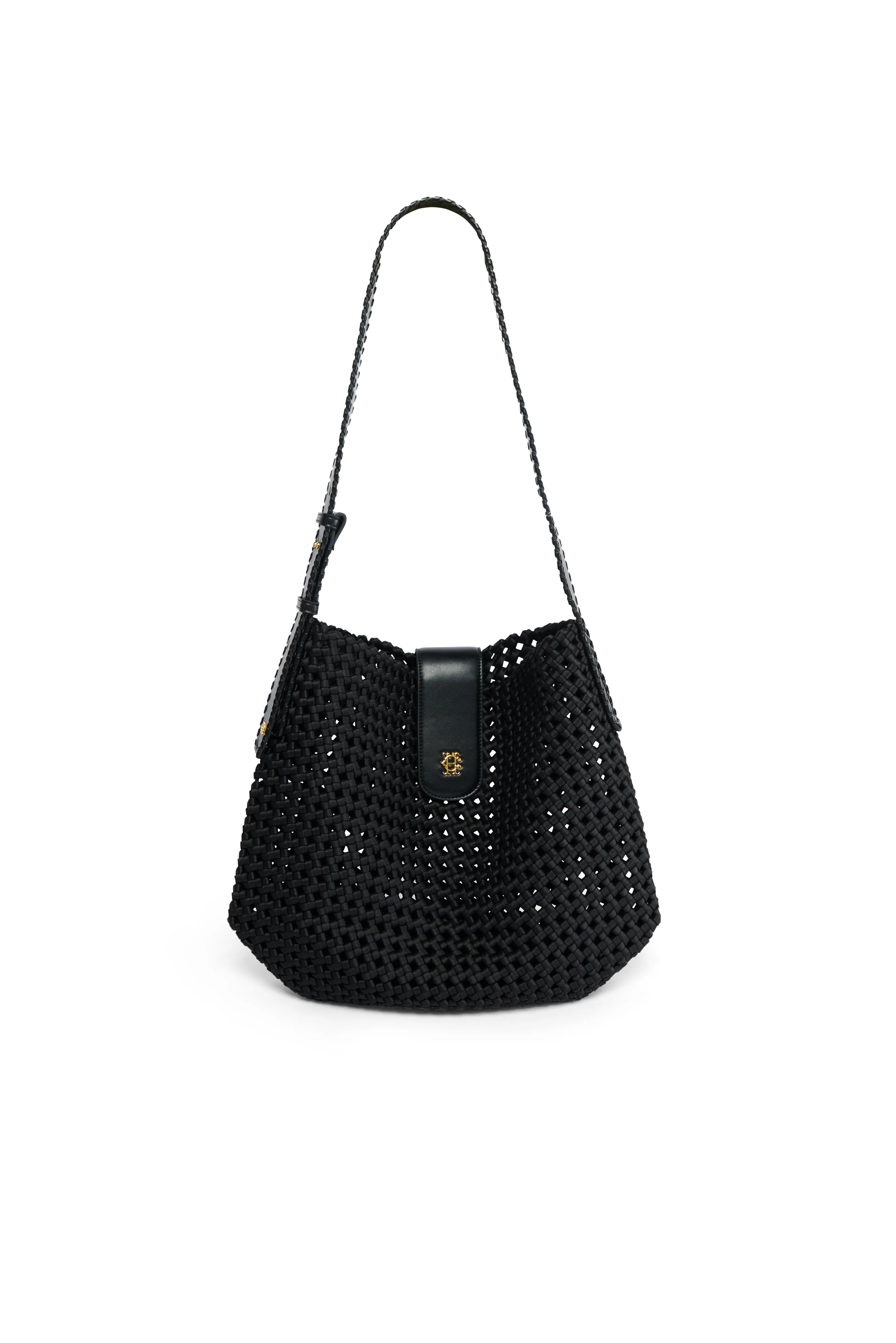 Woven Tote (Black) | Holland Cooper