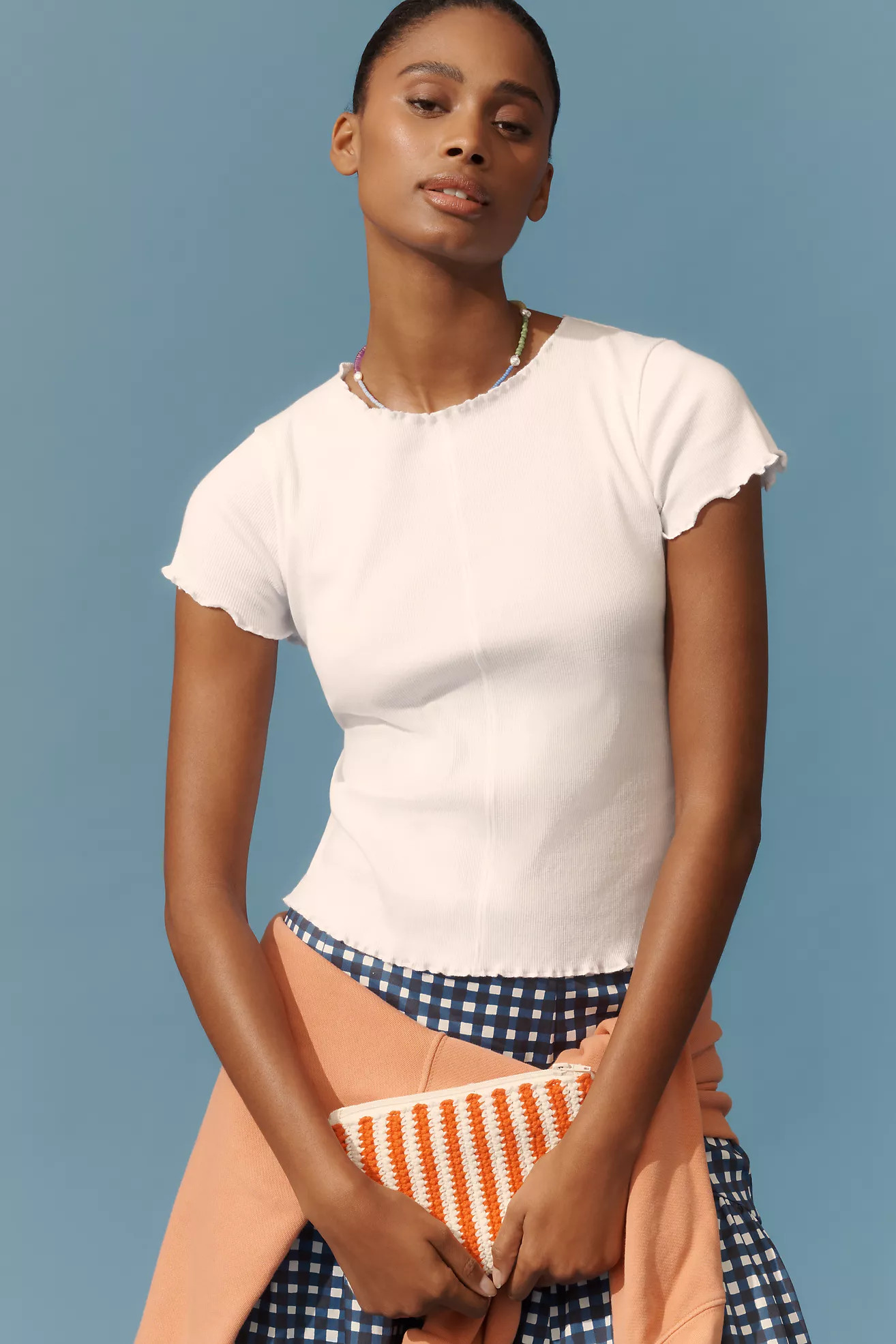 Pilcro Ruffle-Trim Baby Tee | Anthropologie (US)